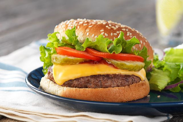Beef Burger With Cheese Sandwich