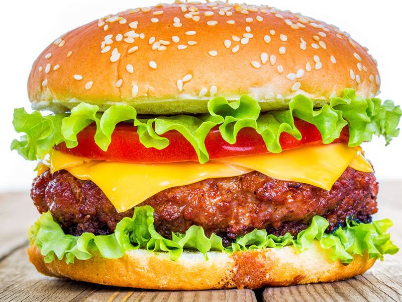 Meat Burger With Cheese Sandwich