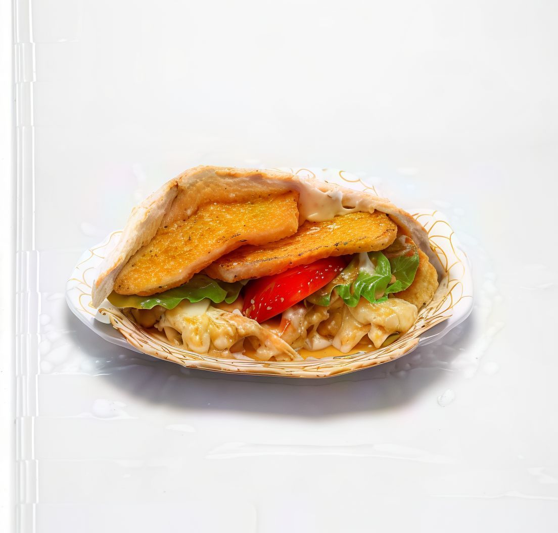 Roumi cheese with green salad sandwich