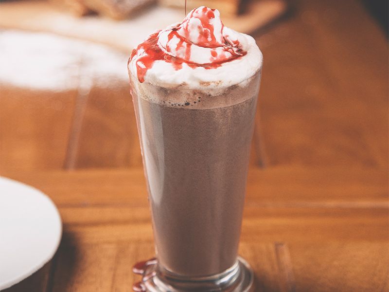 Hot chocolate with cherry