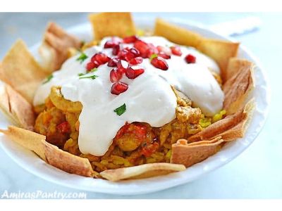 Meat Shawerma Fatteh Platter