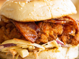 Chicken with BBQ sauce sandwich