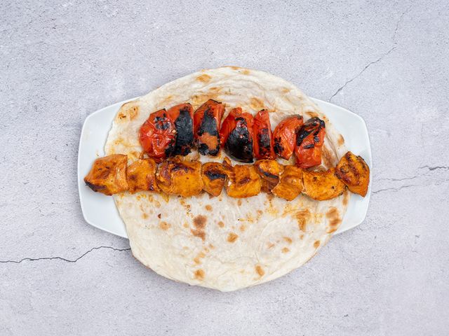 Syrian bread charcoal Grilled breasts