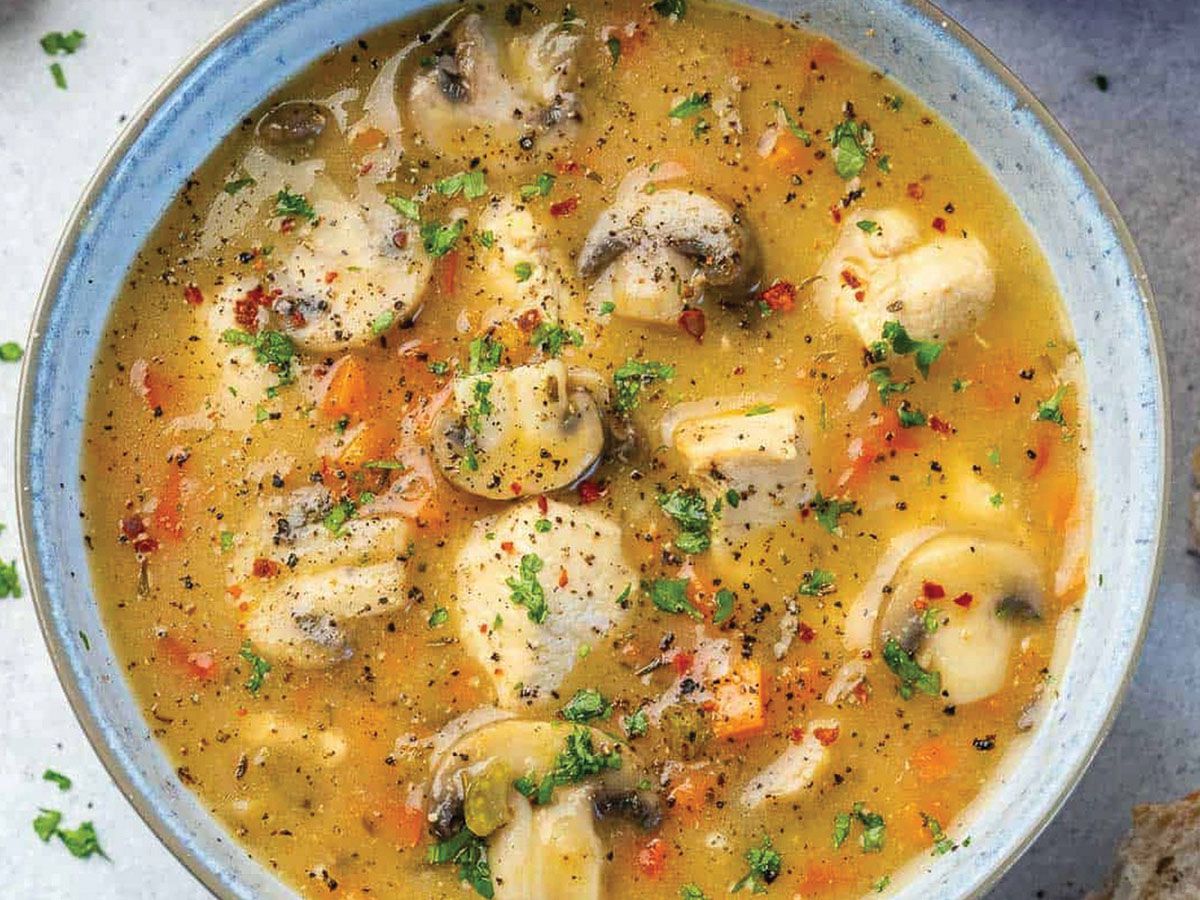 Creamy chicken mushroom soup