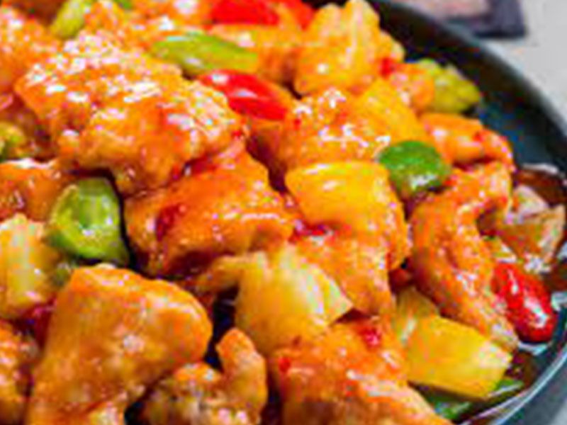 Chicken Sweet And Sour Sauce Platter