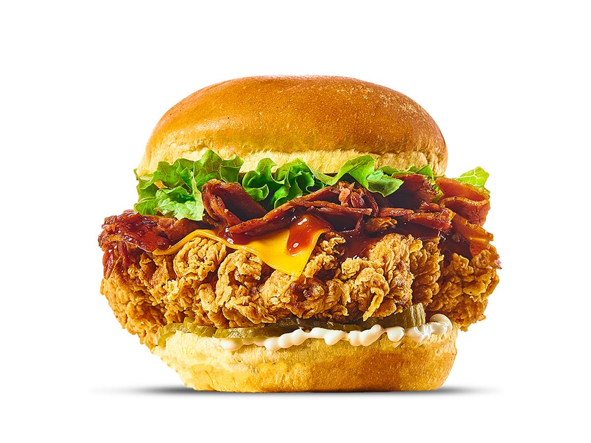 Chicken With Beef Bacon Burger