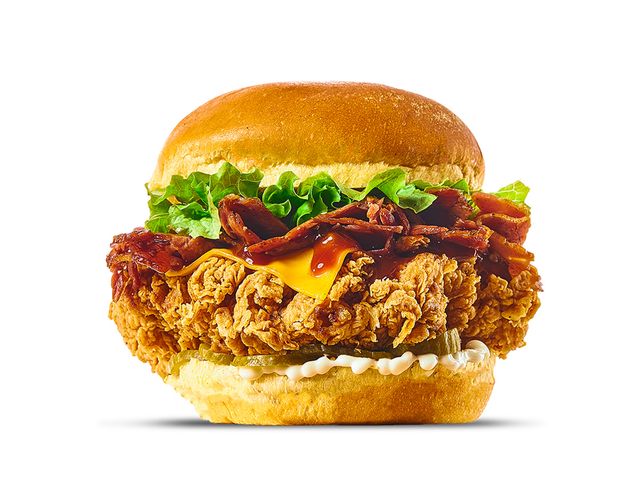 Chicken With Beef Bacon Burger