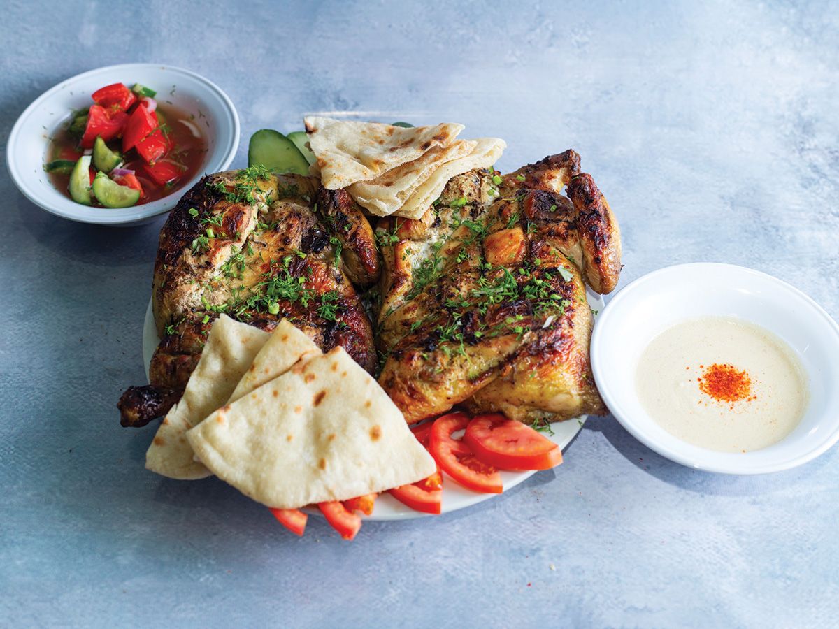 Chicken With Salad And Bread