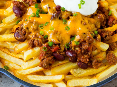 French Fries With Cheese And Sausage Packet