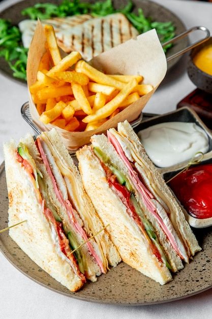 French Fries With Ketchup and Mayonnaise Sandwich