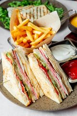 French Fries With Ketchup and Mayonnaise Sandwich