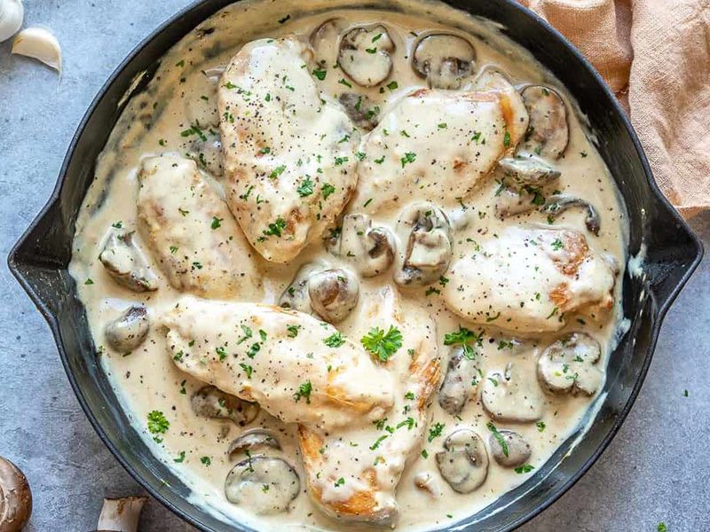 Creamy Chicken Mushroom Platter