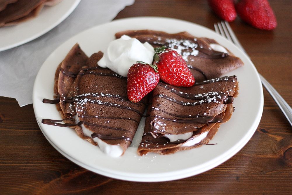 Dark chocolate crepe
