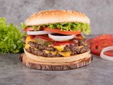 double beef burger sandwich