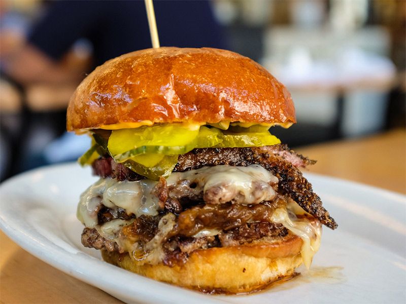 Double Plain Beef Burger Sandwich