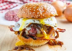 Beef Burger With Eggs Sandwich