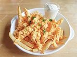 French Fries With Cheddar Cheese Sauce Sandwich