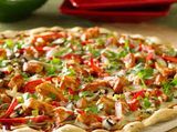 Meat oriental pizza