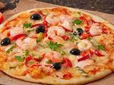 Seafood pizza