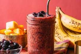Mango with Blueberry and banana cocktail