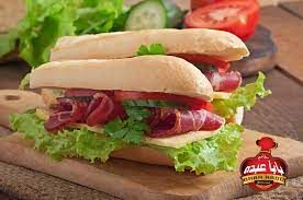 Hot turkey pastrami sandwich