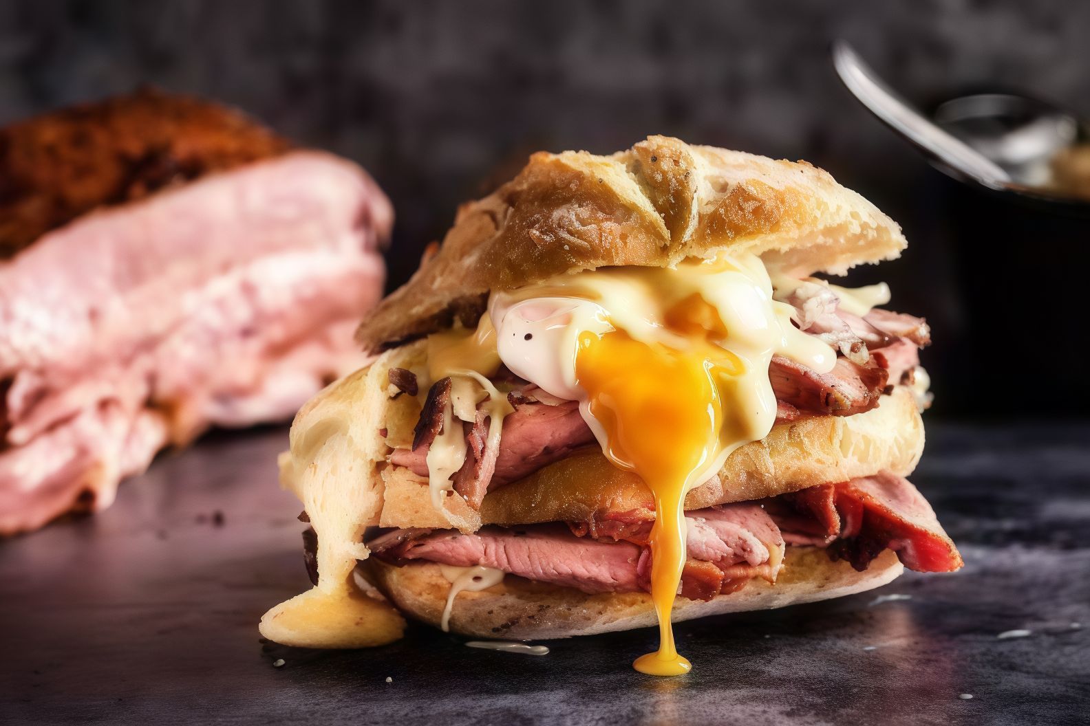 Pastrami Eggs Sandwich