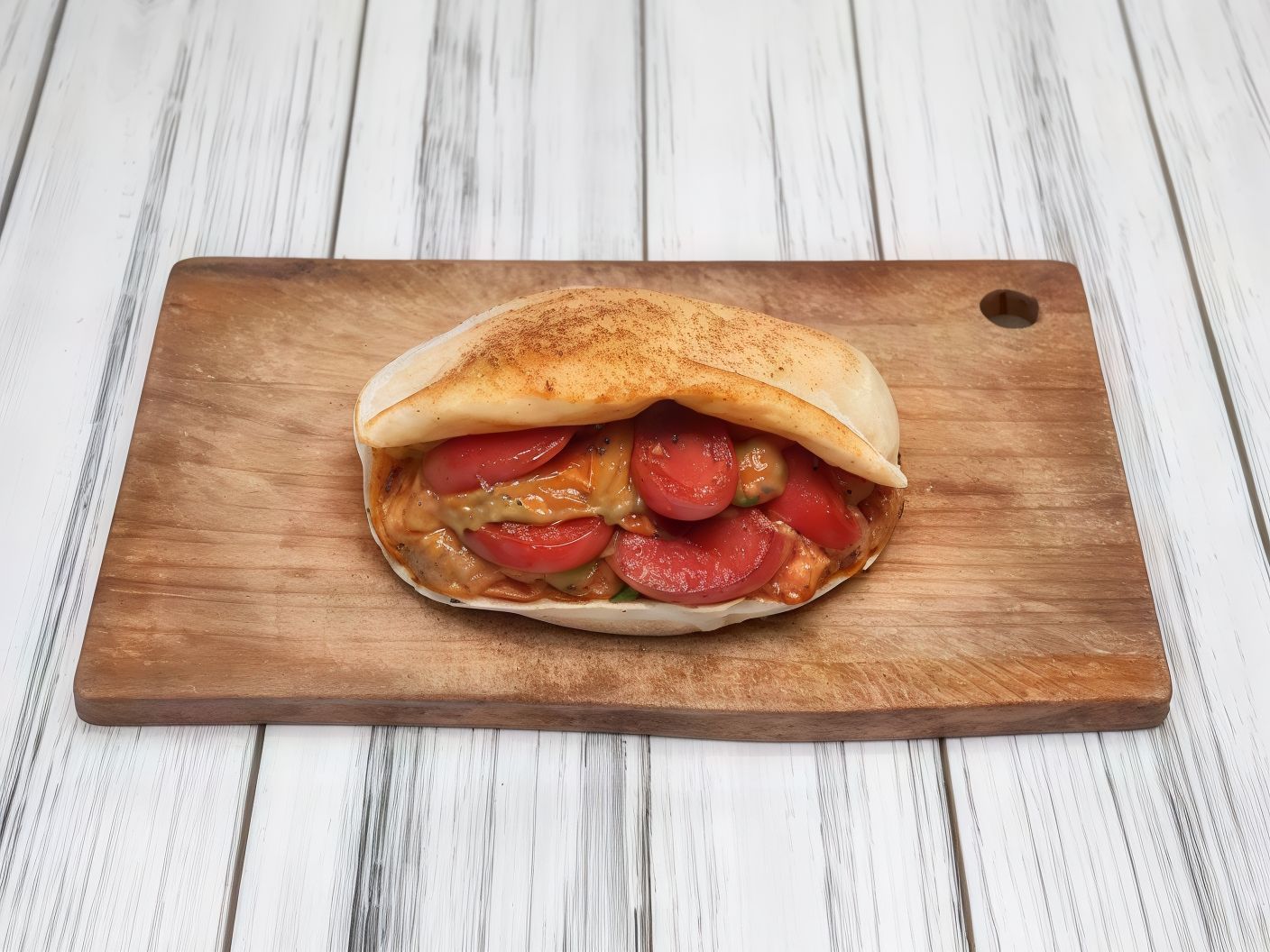 Potato Farm Hot Dog Mozzarella Sandwich