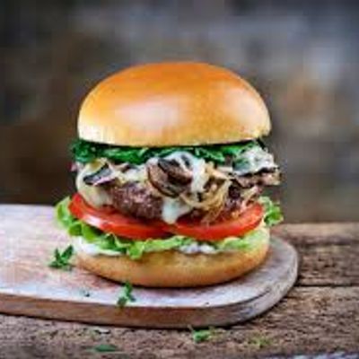 Mushroom and Cheese Burger