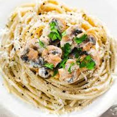 Spaghetti White Sauce Mushroom