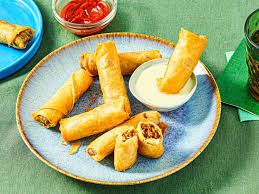 Egg roll with cheddar cheese