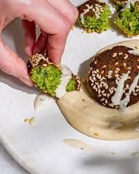 Taameya with Pistachio Sauce
