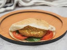 Falafel and eggplant sandwich