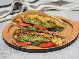 Falafel and potato sandwich
