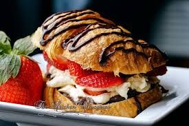 Chocolate croissant with fruit