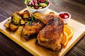 Half Grilled Chicken With 3 Bread And Salad