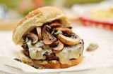Swiss Mushroom Beef Burger Sandwich