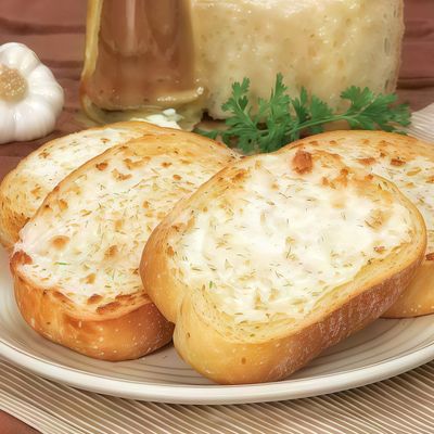Bread With Garlic And Mozzarella Cheese