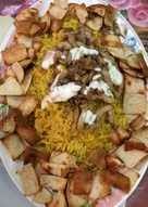 Large Chicken Shawerma Fatteh With Mozzarella Cheese .