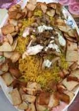 Large Chicken Shawerma Fatteh With Mozzarella Cheese .