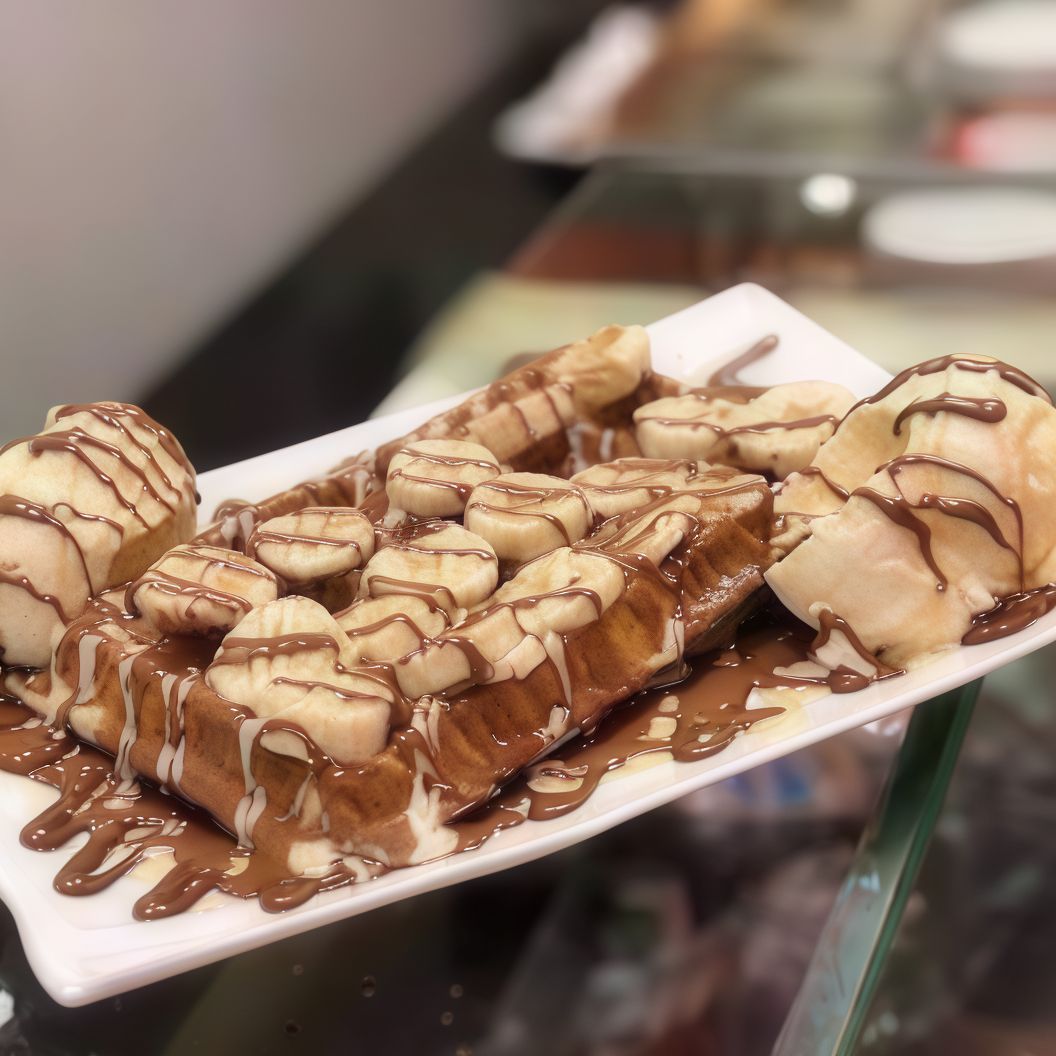 Chocolate With Banana Waffle