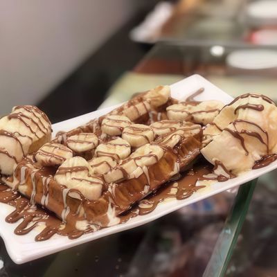 وافل شوكولاتة مع موز