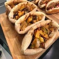 Foul With Eggplant Sandwich - Baladi Bread