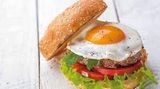 Beef Burger With Eggs Sandwich