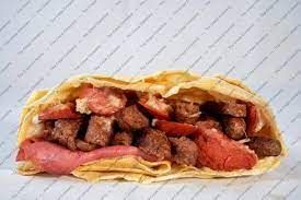 Meat Cocktail With Mozzarella Cheese Crepe