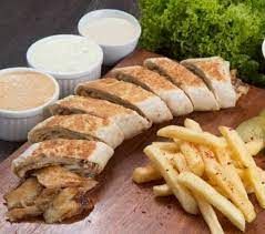 Chicken Shawerma With French Fries Sandwich