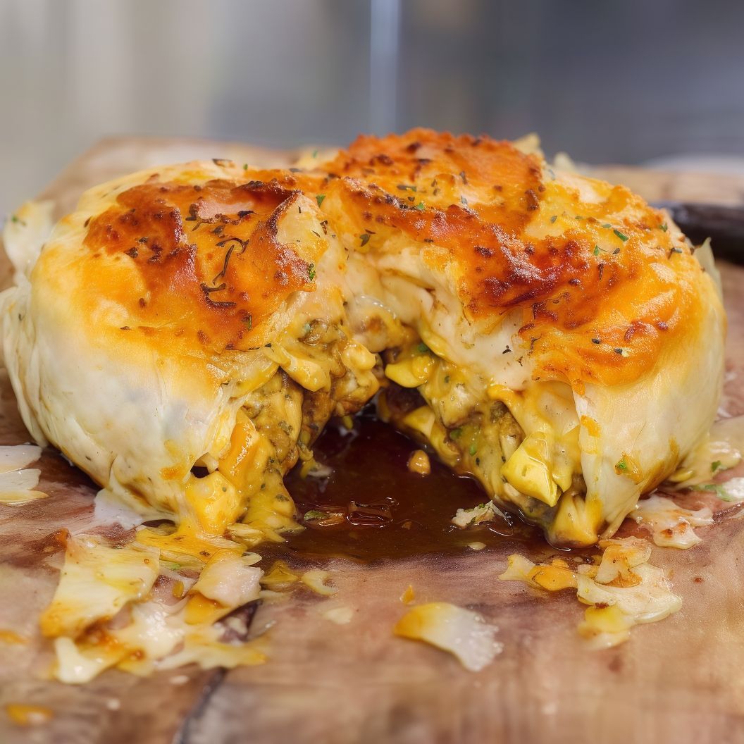 chicken shawerma stuffed pie