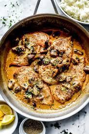 grilled chicken with lemon and mushroom sauce