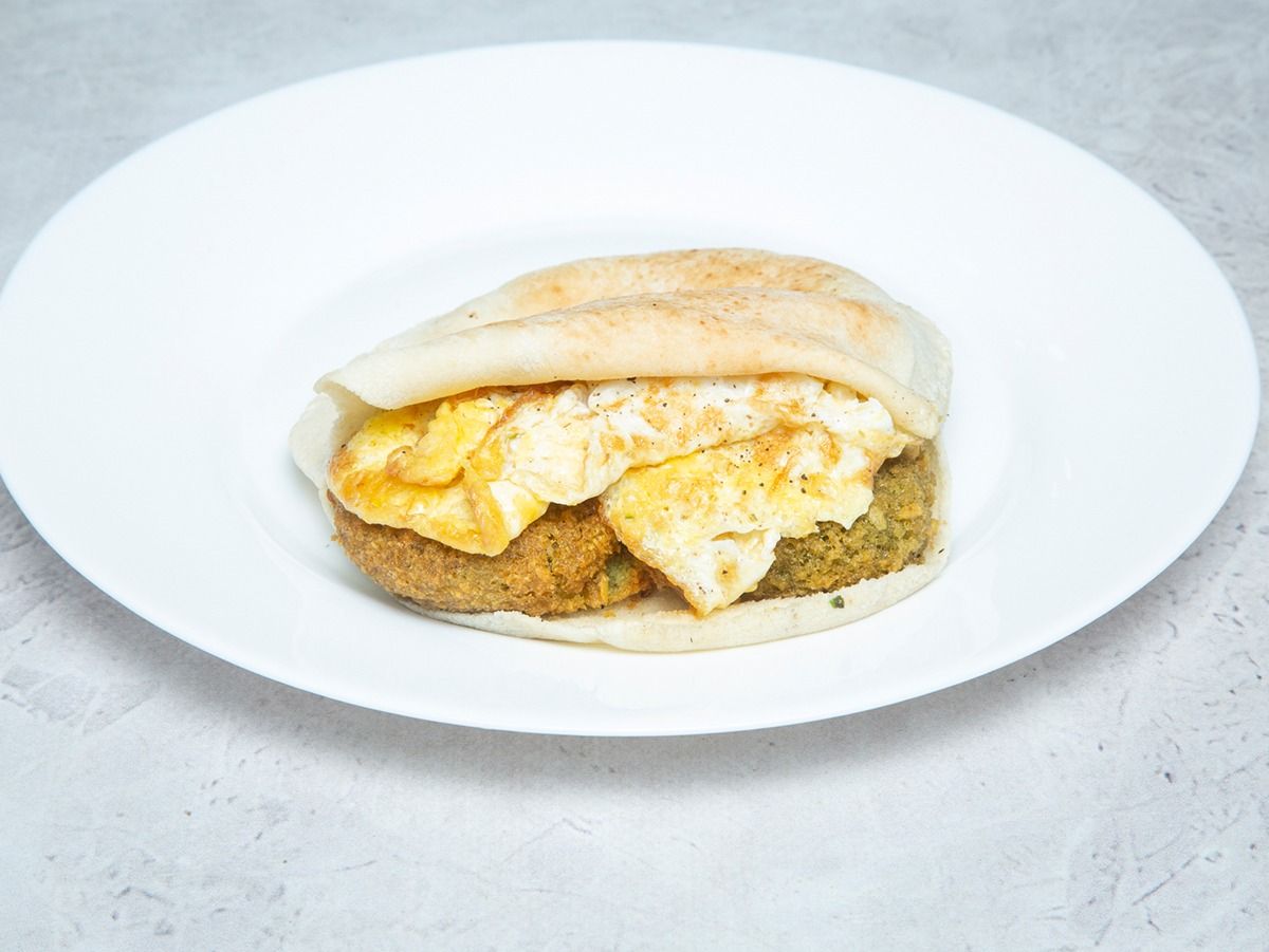 Taamia With Fried Eggs Sandwich