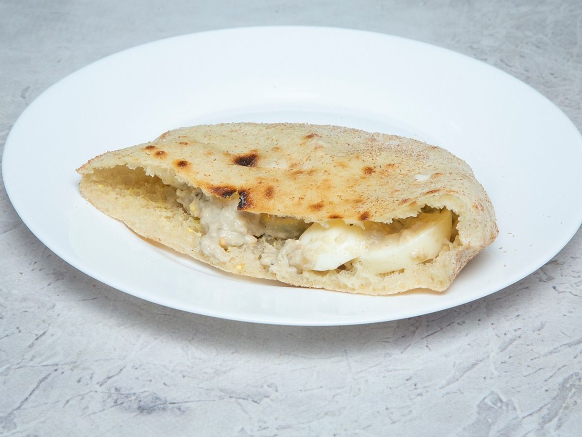 Boiled Eggs With Baba Ghannoug Sandwich