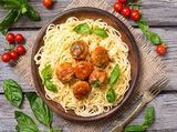 kofta pasta with red sauce